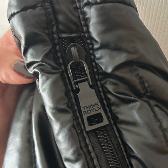 Think Royln Elton Black Quilted Large Crossbody Hobo Bag with adjustable Strap - Picture 6 of 7